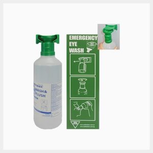 944ml Saline Eyewash Bottles with Wall-Mount & Sign