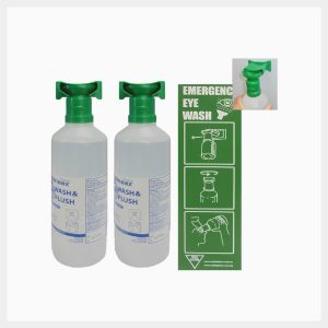 EWB944ECS2 - 2 x 944ml Saline Eyewash Bottles with Wall-Mount & Sign