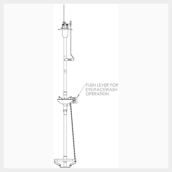 Stainless Safety Shower and Eye/Facewash