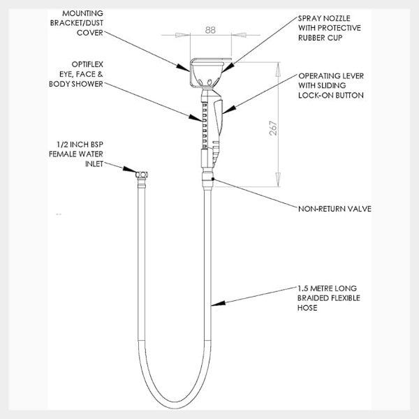 Shower Mounted Single Cup Optiflex