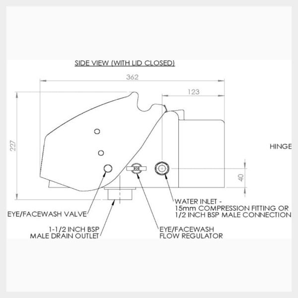 Wall Mounted Covered Emergency Eye/Facewash