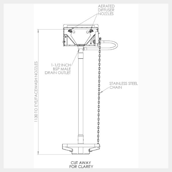 Pedestal Mounted Covered Emergency Eye/Facewash