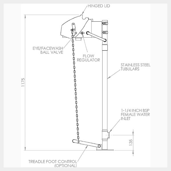 Pedestal Mounted Covered Emergency Eye/Facewash