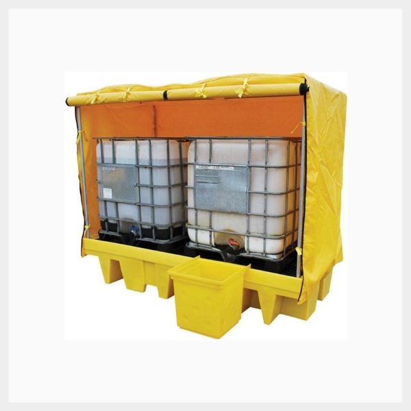 Dual IBC Spill Pallet Framed Cover